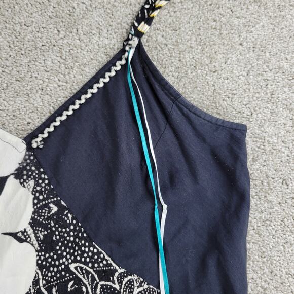 VTG Jams World Voile Zabiscus Dress Womens L Black White Rare Print Side Slit - Picture 10 of 14